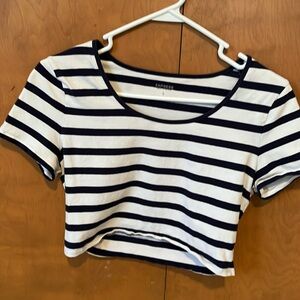 Blue & White Stripped Crop-top